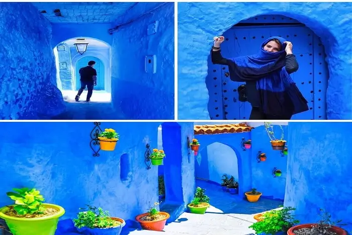 Blue streets of Chefchaouen, known as the Blue City of Morocco, another highlight of this 5 day Morocco itinerary from Casablanca.