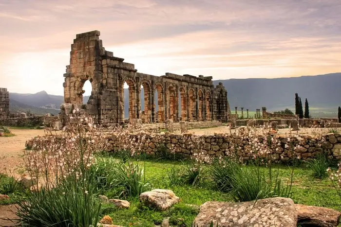 Ancient Roman ruins of Volubilis on a 9 days Morocco itinerary